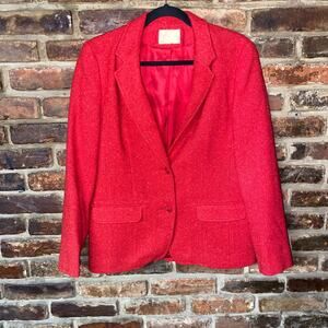 Pendleton Vintage 1960-70s Red 2-Button Wool Blazer Jacket Women's Size 10